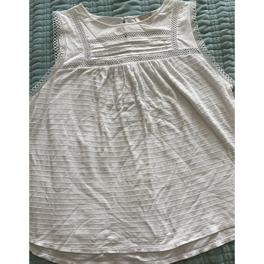 Women's Loft White Sleeveless Shirt, Size XL